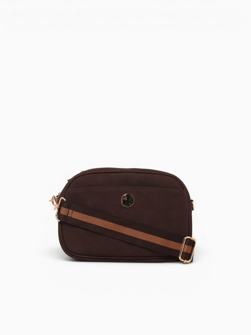 Button Crossbag Brown Dark Brown