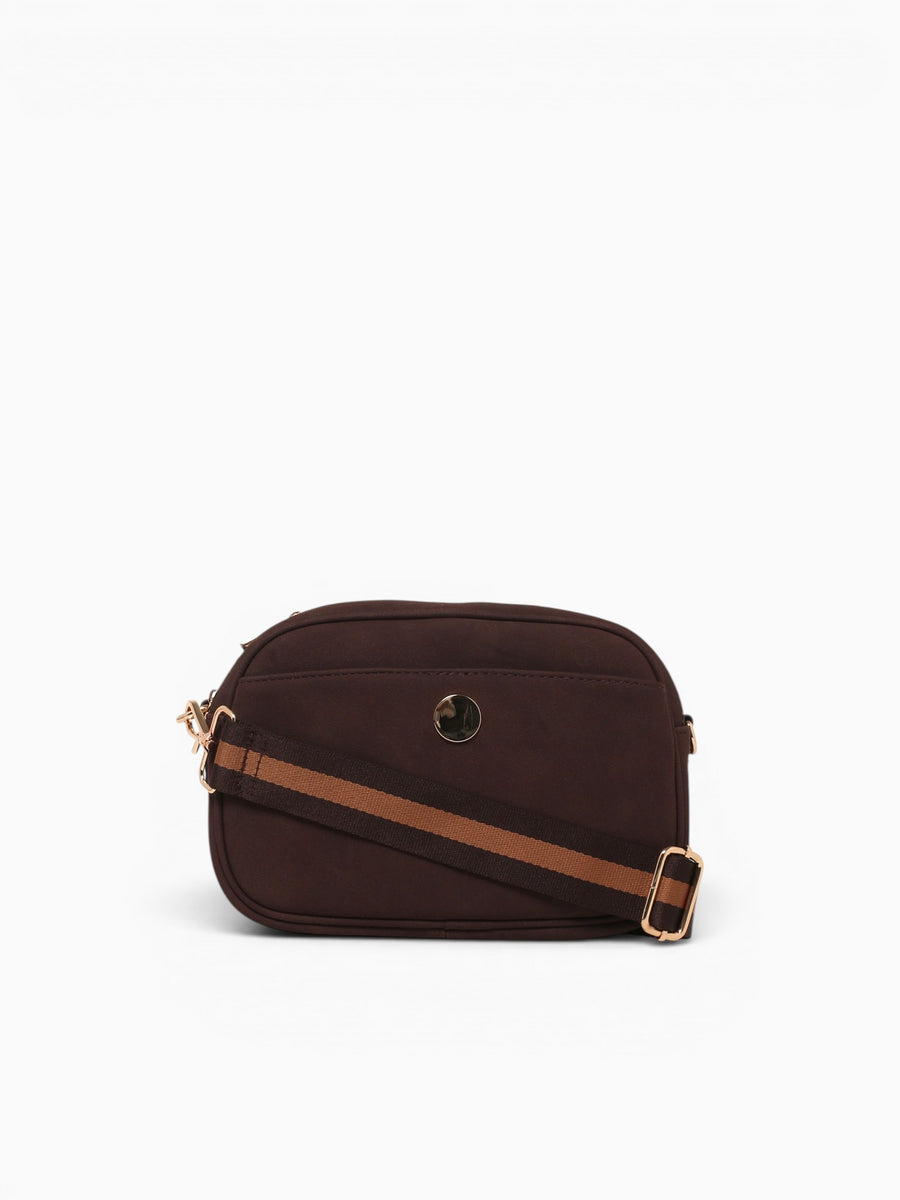 Button Crossbag Brown Dark Brown