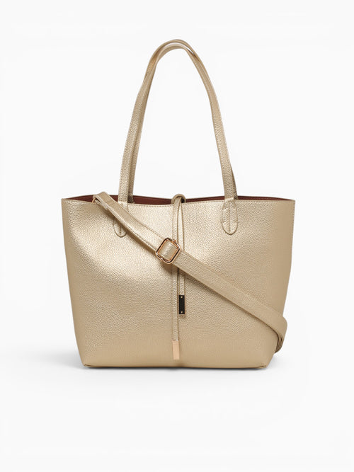 Carryon Tote Gold Tan Gold