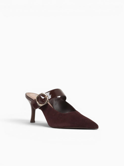 Greta Brown  Kid Suede Verniz Brown / 5 / M