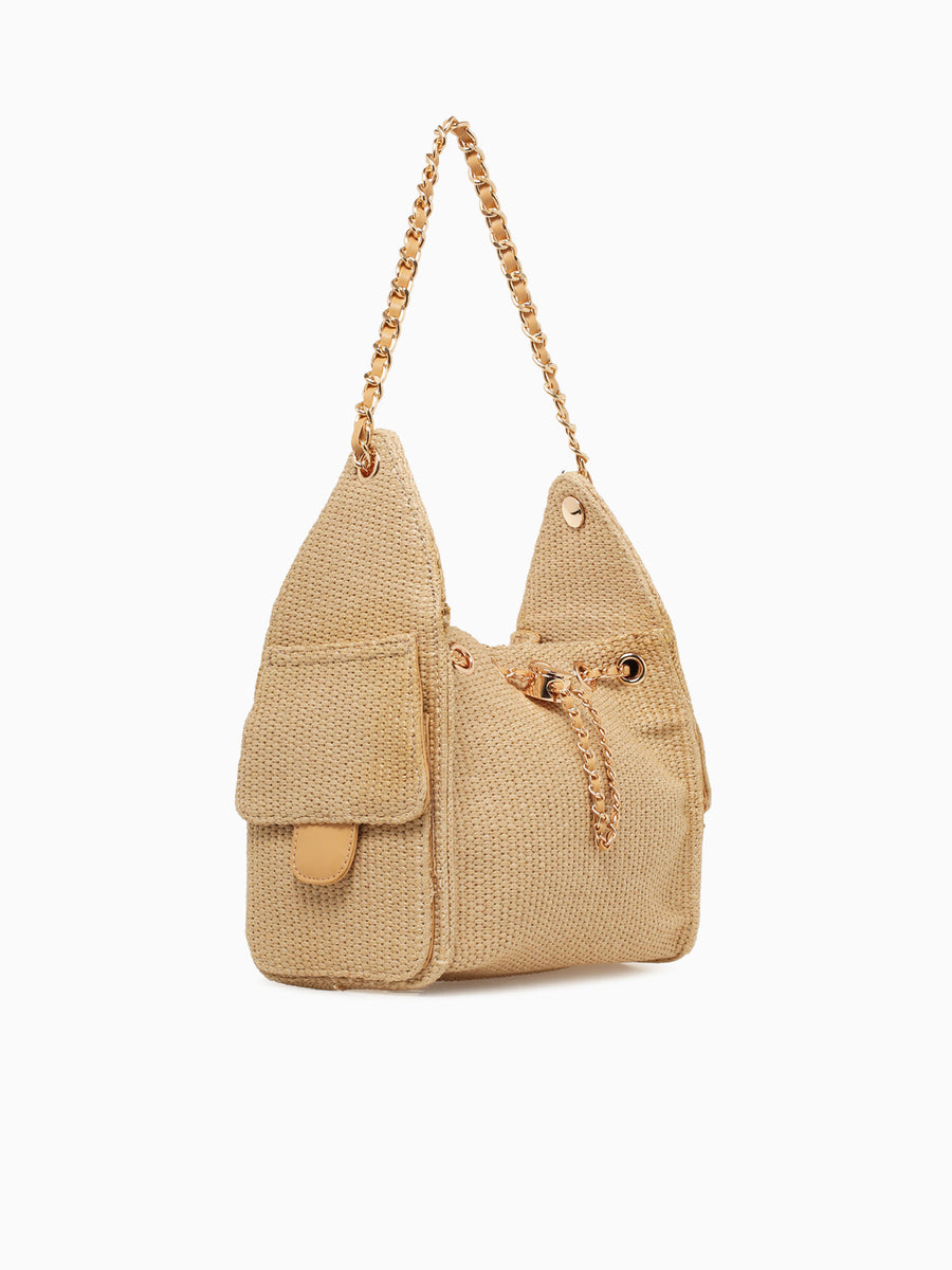 Paisely Shoulder Bag Beige Beige