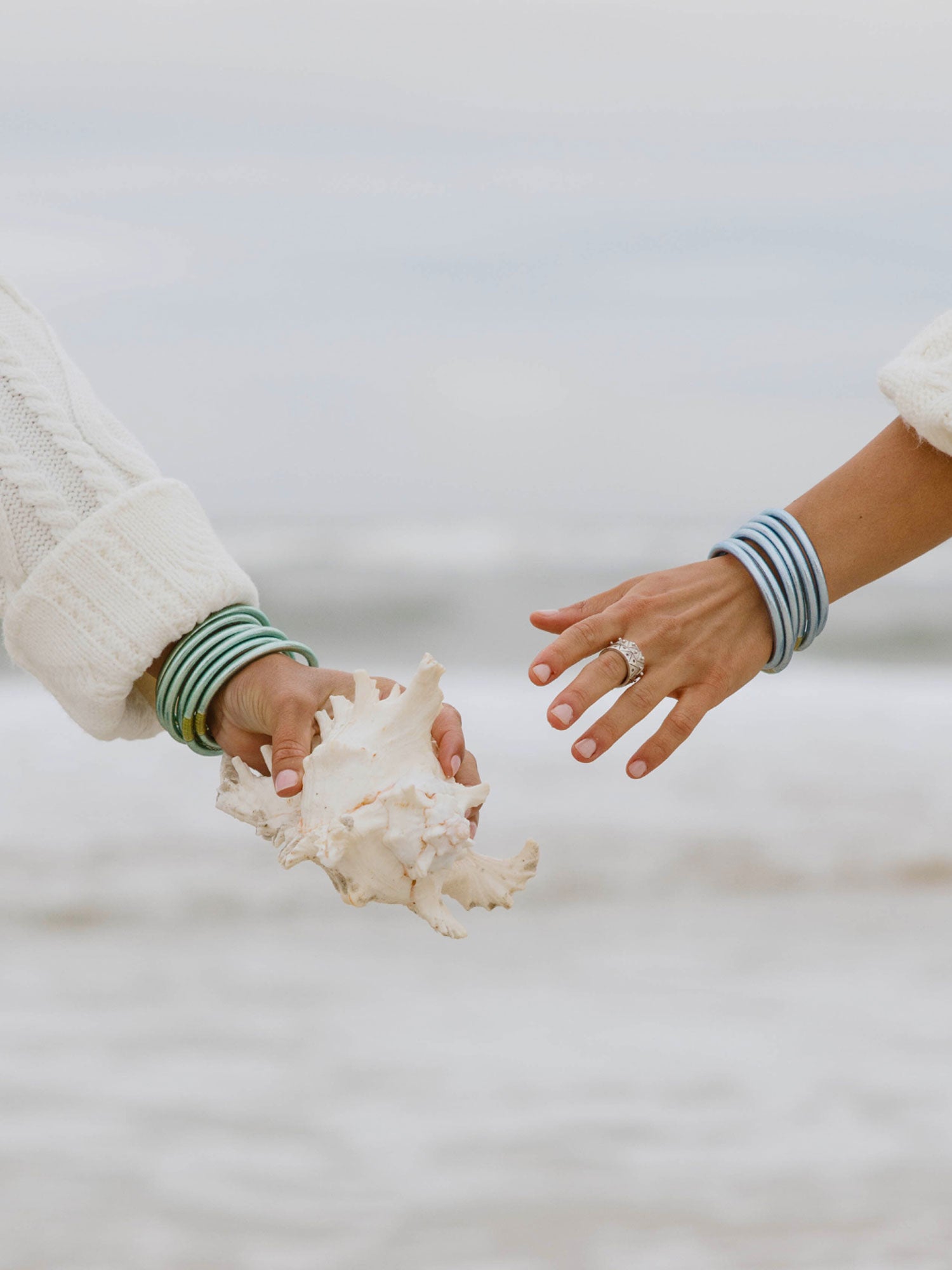 Mint All Weather Bangles (set Of 6) Light Green / S