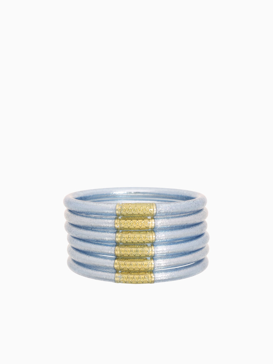 Celeste All Weather Bangles (set Of 6) Light Blue / S