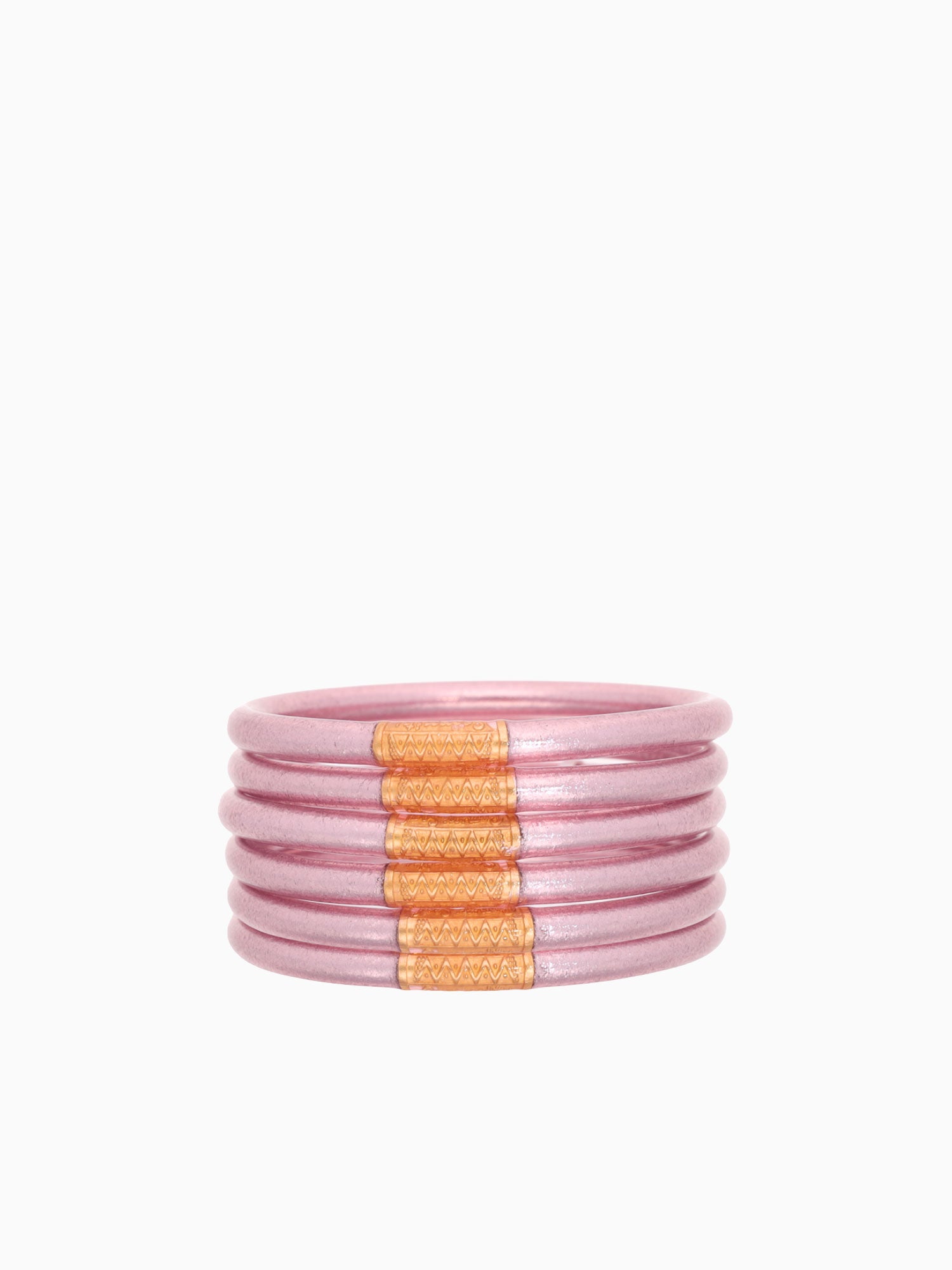 Ice Rose All Weather Bangles (set Of 6) Pink / S
