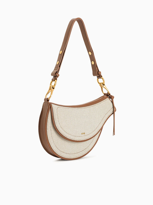 Ashlie Shoulder Bag Brown Canvas Brown Multi