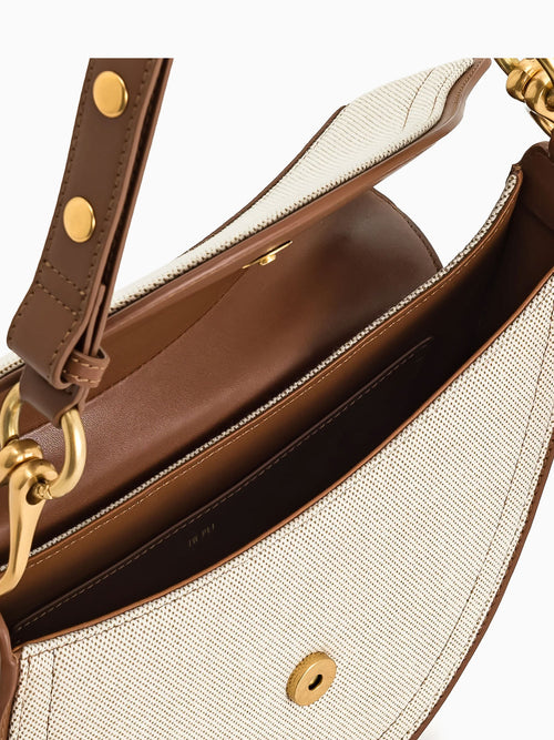 Ashlie Shoulder Bag Brown Canvas Brown Multi