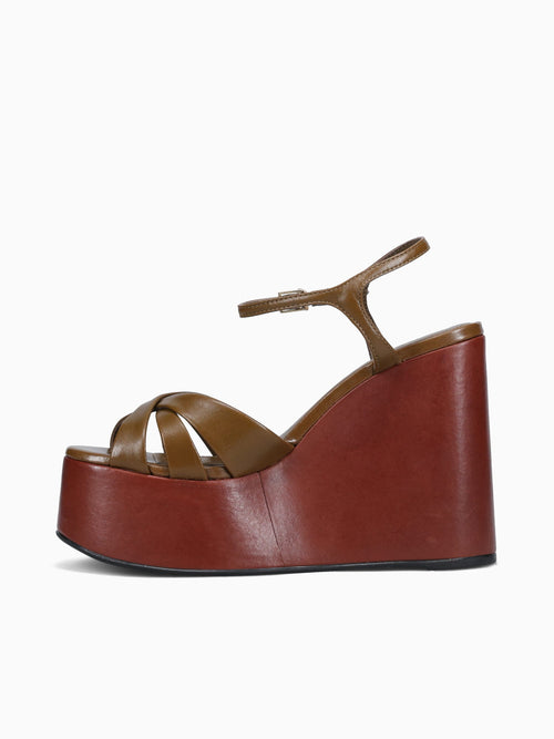 Salome Dried Olive Leather Dark Brown / 5 / M