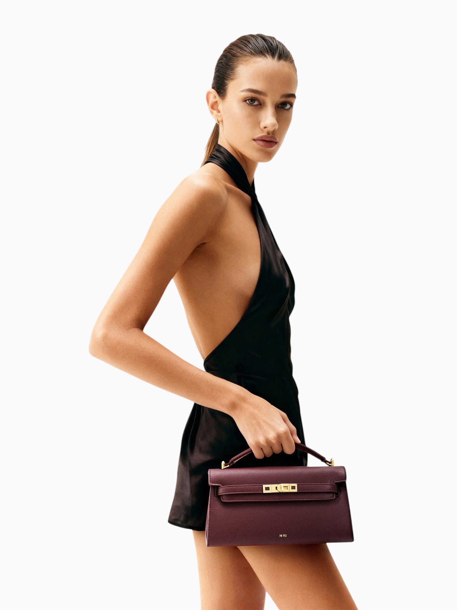 Noor Top Handle Deep Burgundy Wine