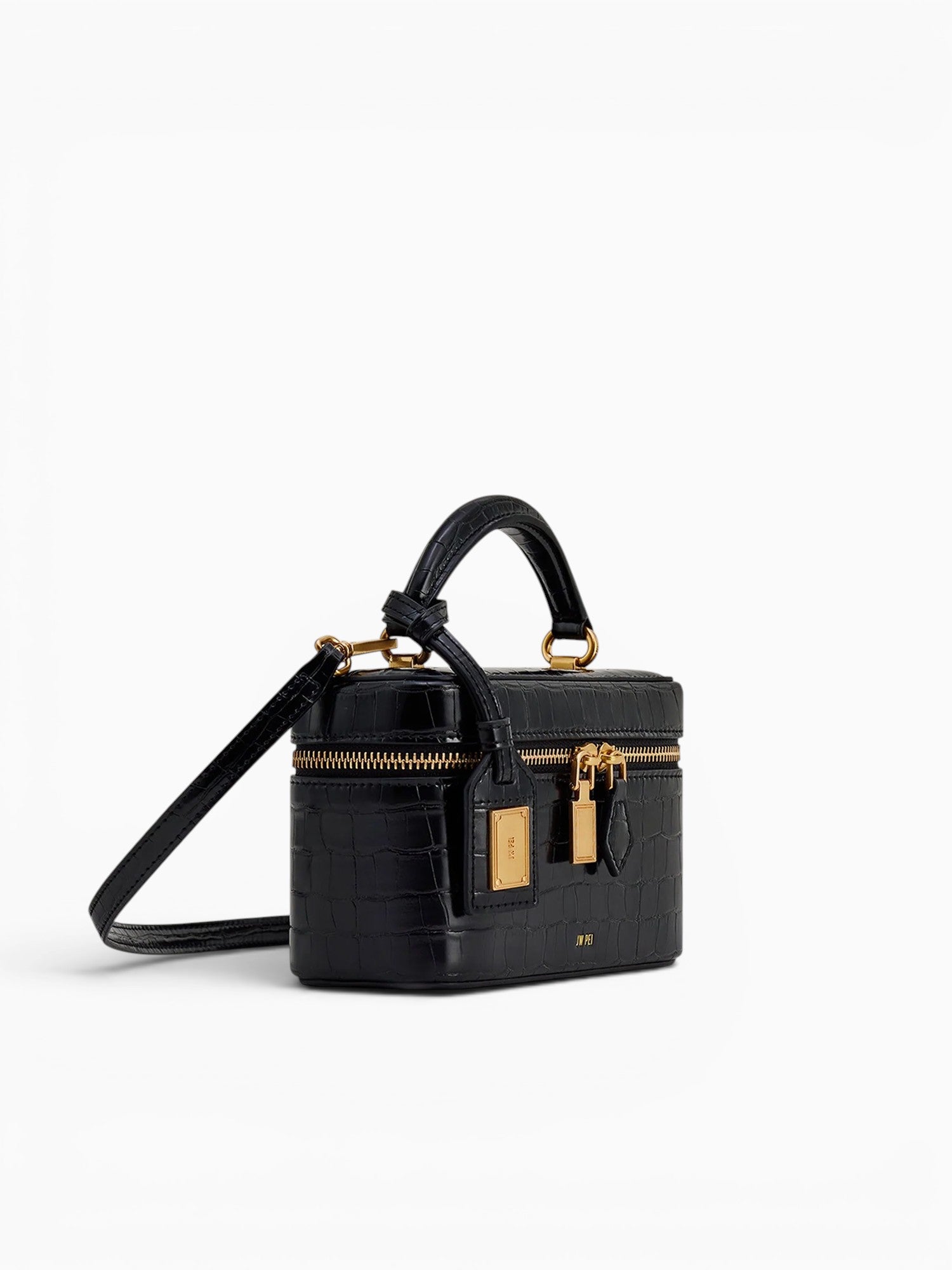 Cleo Top Handle Black Croc Black