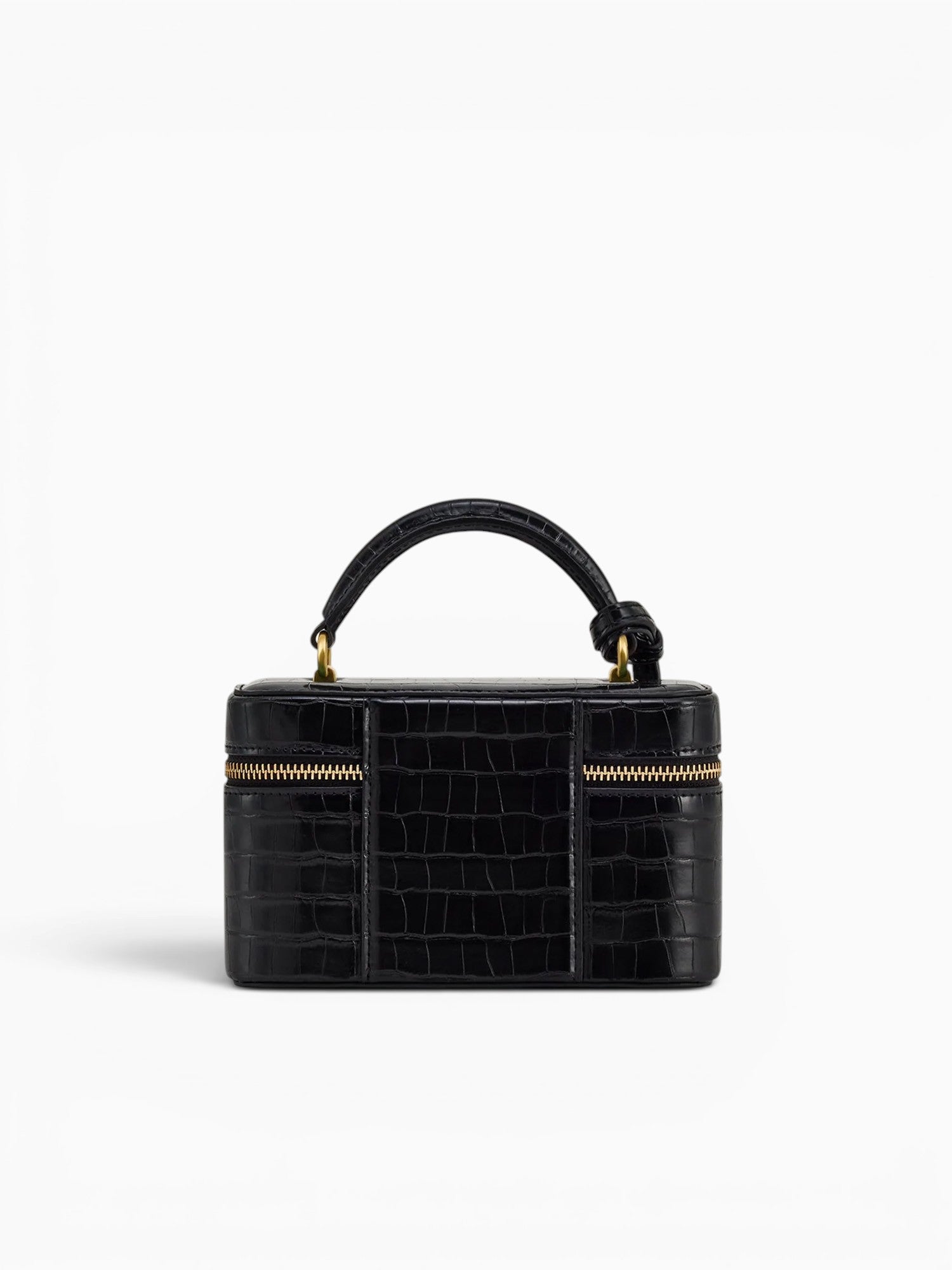 Cleo Top Handle Black Croc Black