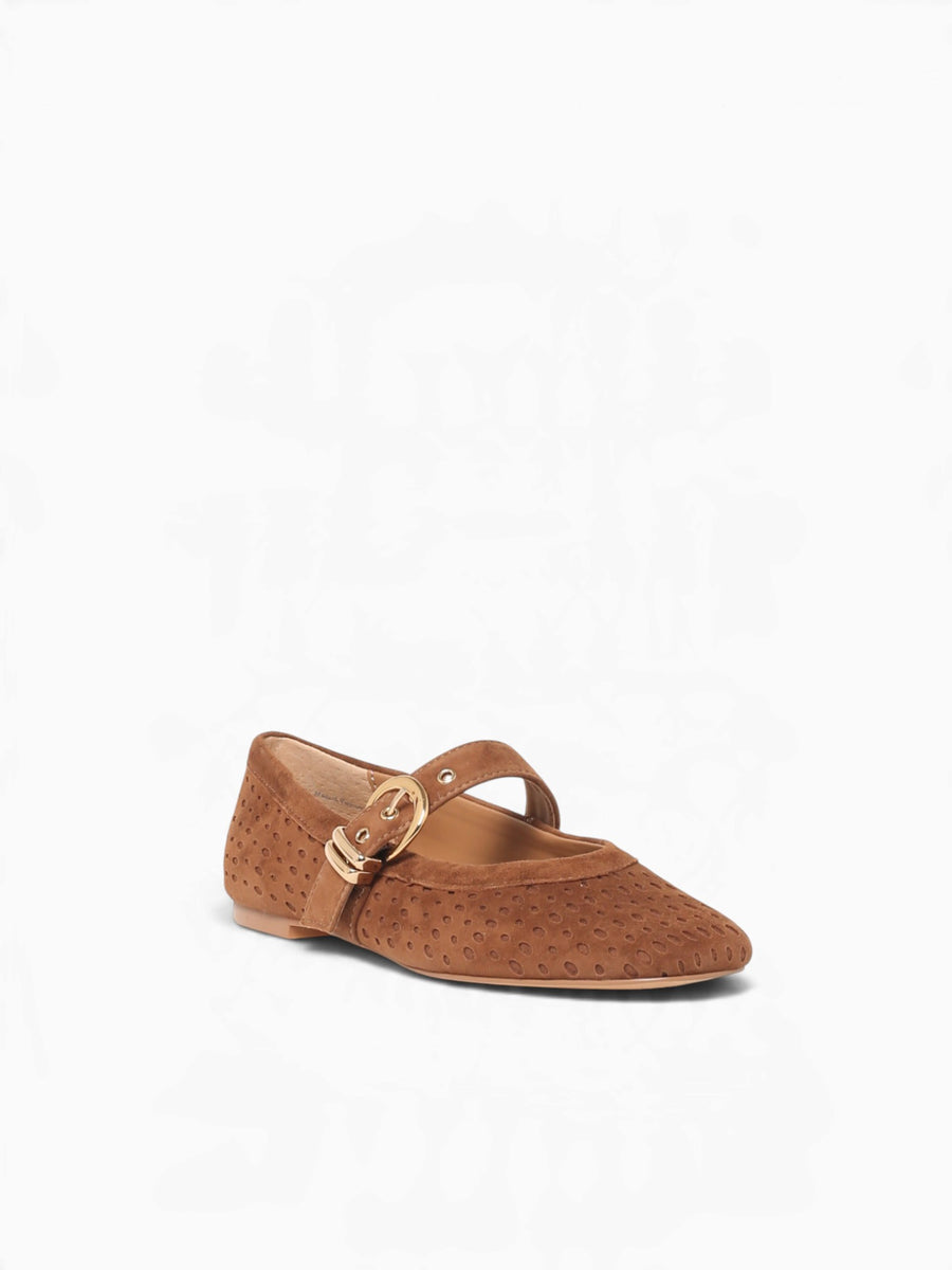 Mikela Cocoa Perforated Suede Tan / 6 / M