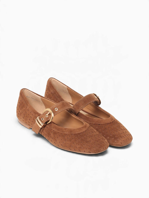 Mikela Cocoa Perforated Suede Tan / 6 / M