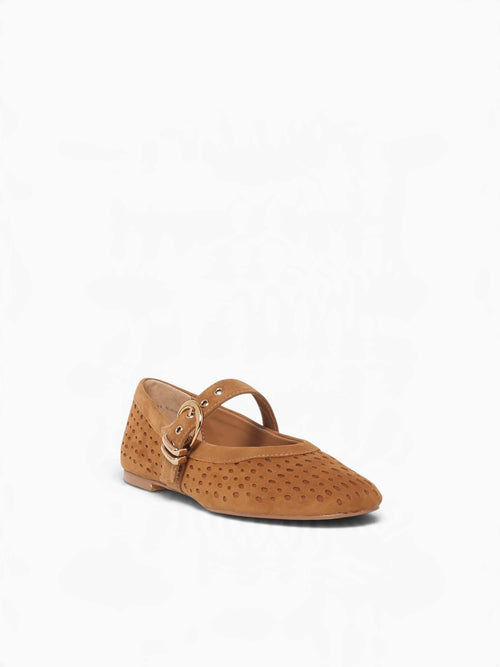 Mikela Lt Brown Perforated Suede Light Brown / 6 / M