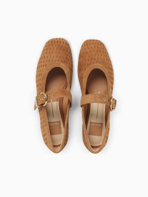 Mikela Lt Brown Perforated Suede Light Brown / 6 / M