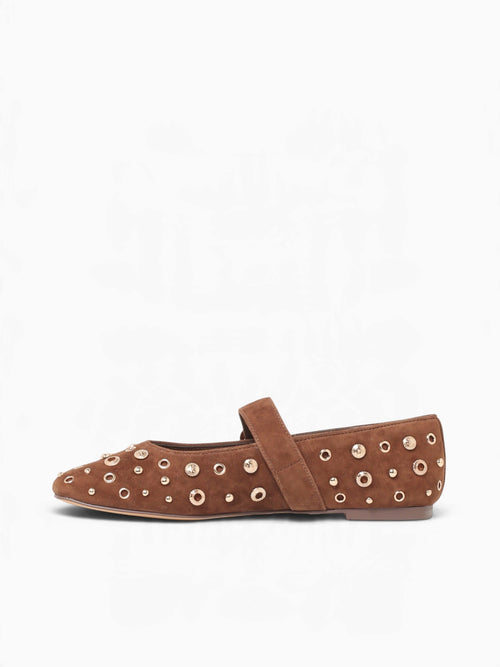 Mella Stud Cocoa Suede Brown / 6 / M