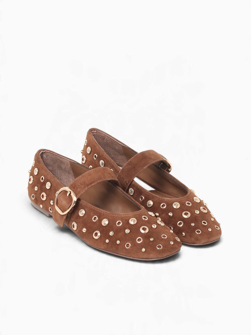 Mella Stud Cocoa Suede Brown / 6 / M