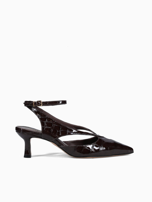 Jackie Chocolate Sauce Croco Gloss Brown / 5 / M