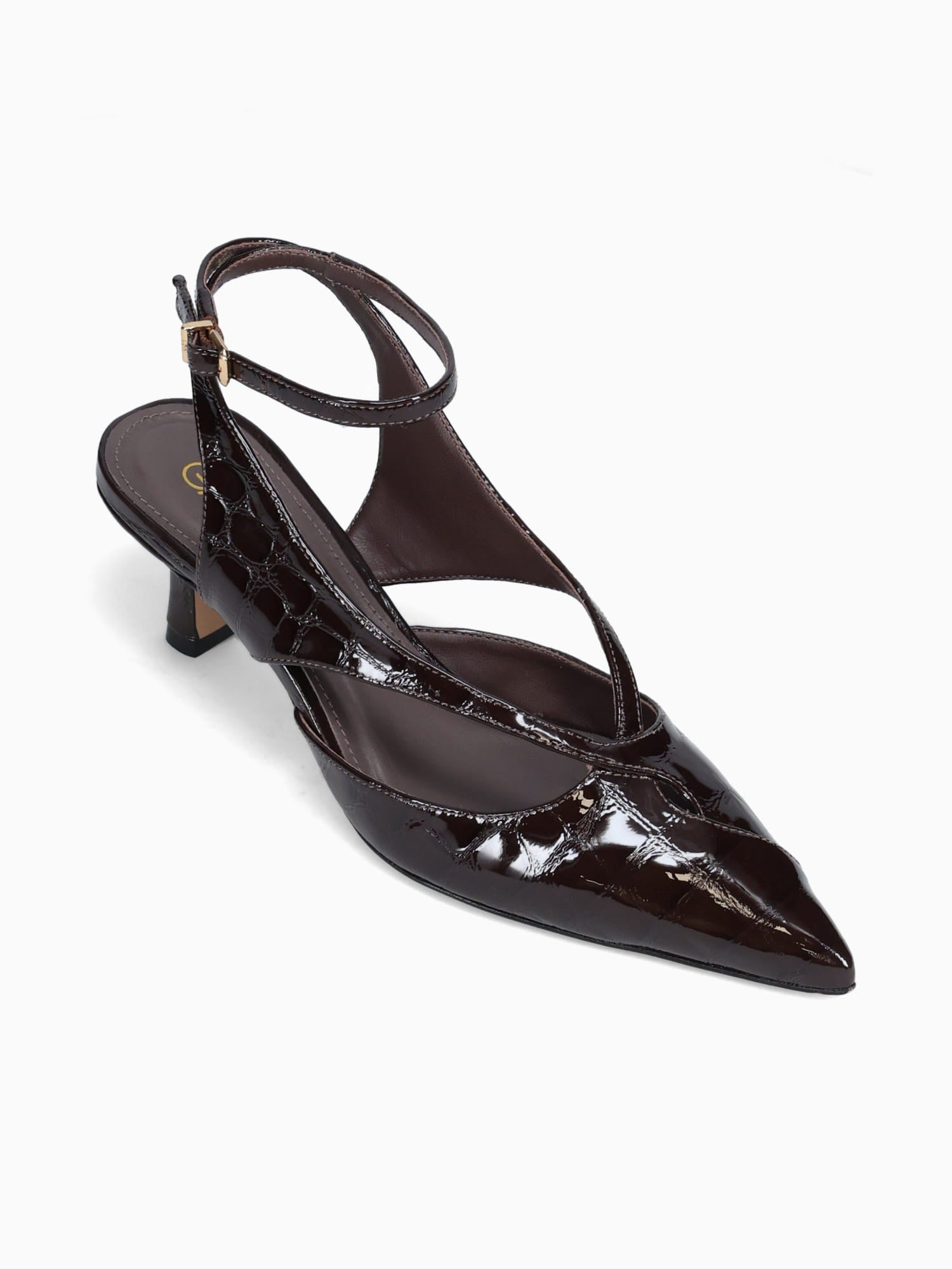 Jackie Chocolate Sauce Croco Gloss Brown / 5 / M