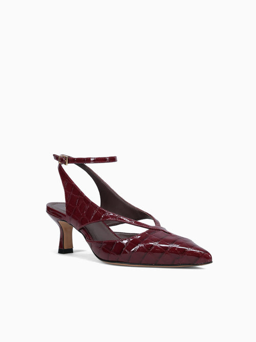 Jackie Velvet Rouge Croco Gloss Wine / 5 / M