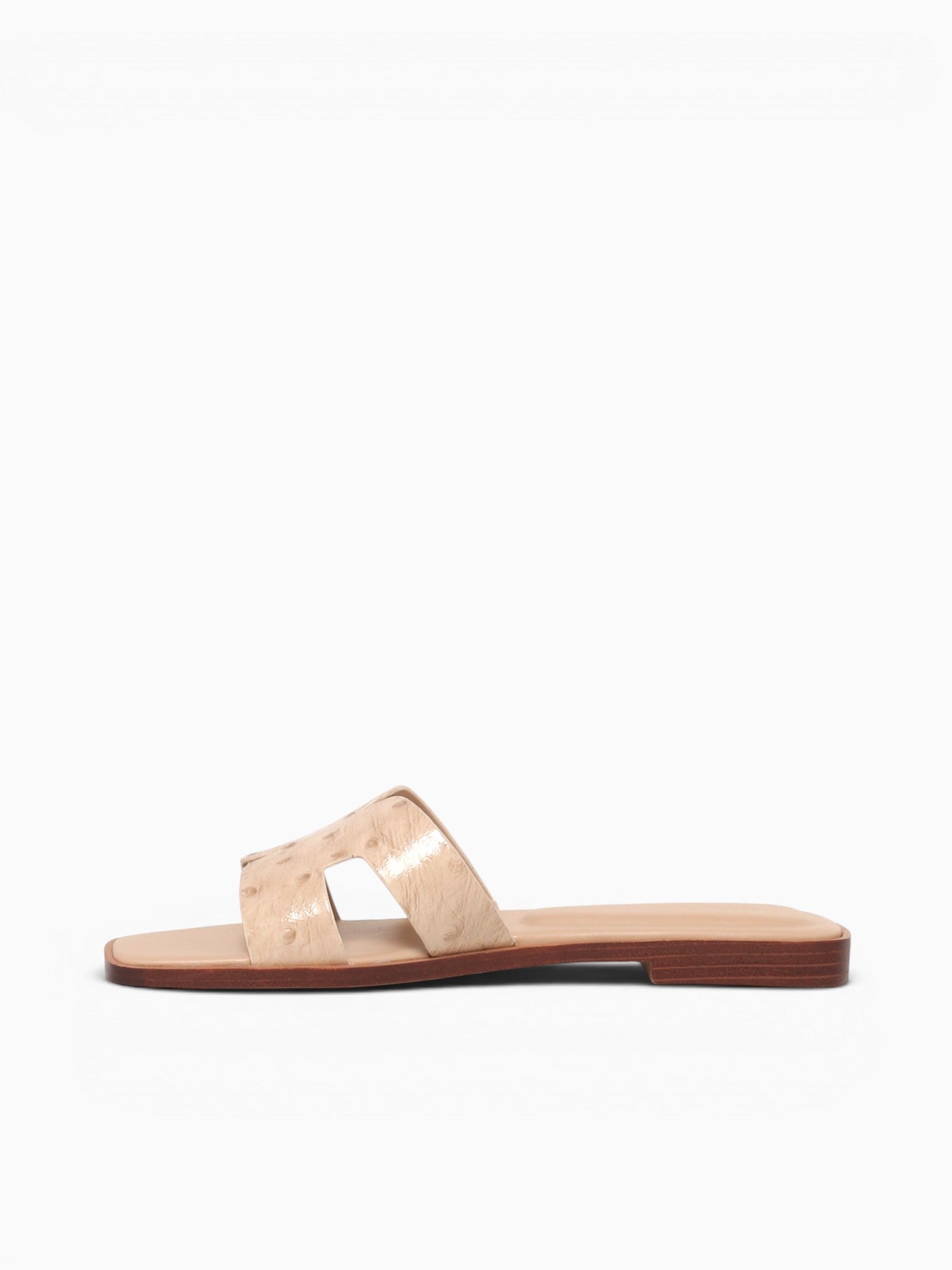 Dayness Beige Ostrich Print Leather Beige / 5 / M