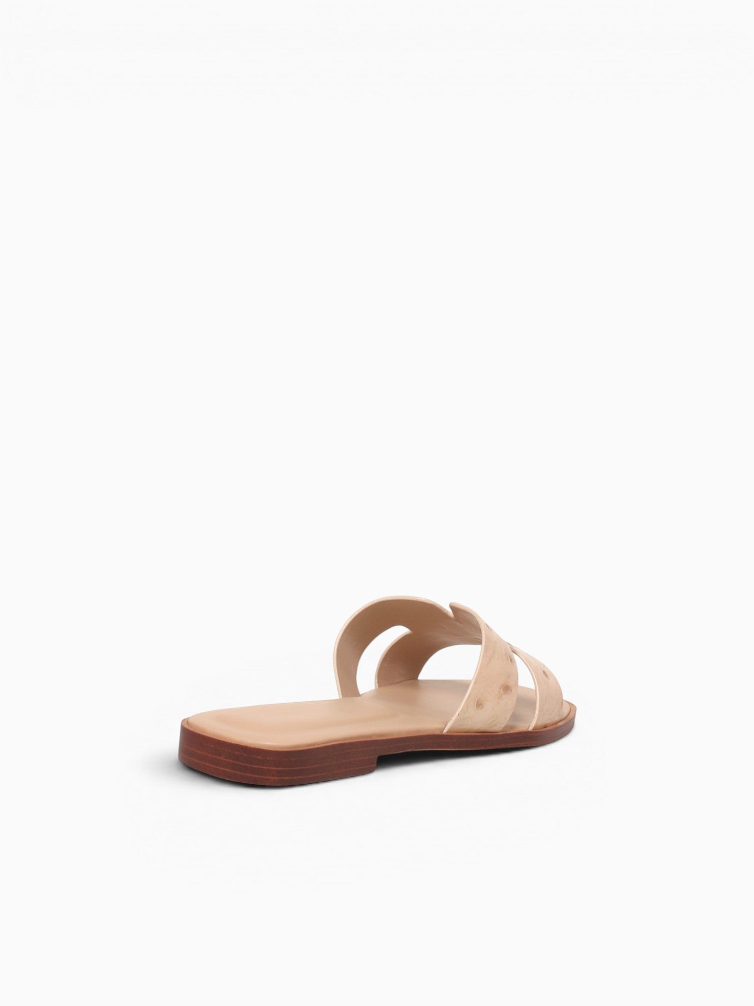 Dayness Beige Ostrich Print Leather Beige / 5 / M