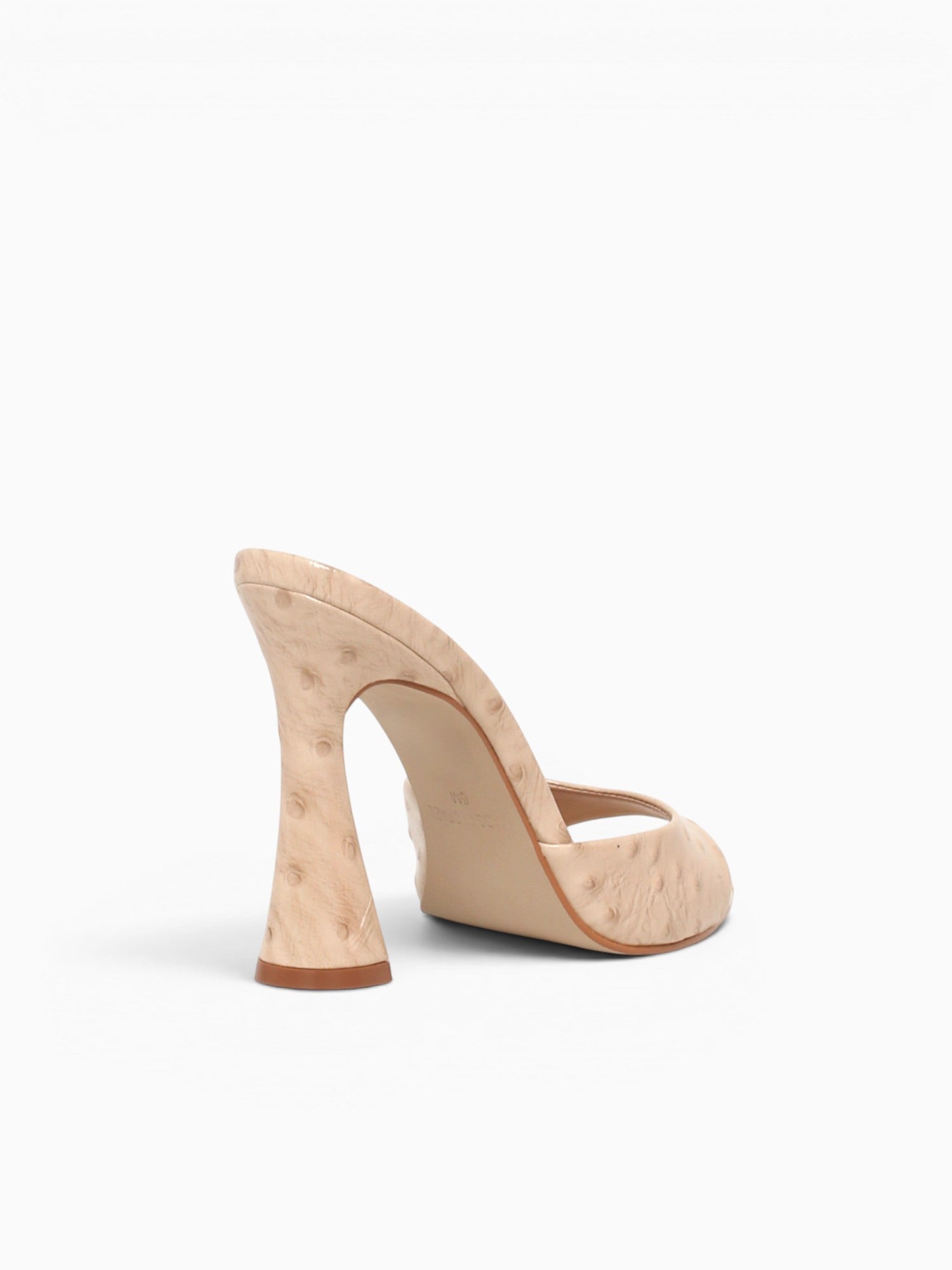 Zilkia Beige Ostrich Print Leather Beige / 5 / M