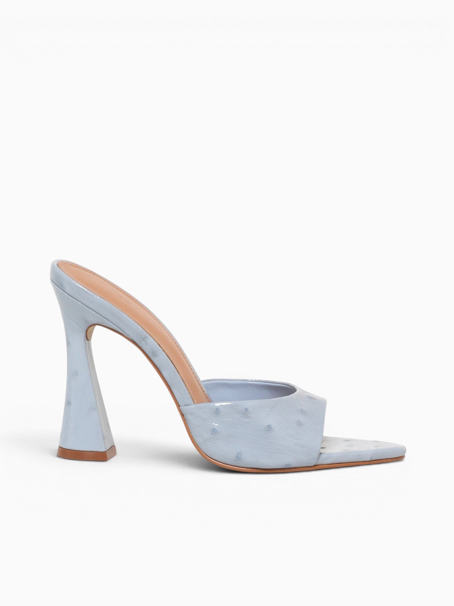 Zilkia Blue Ostrich Print Leather Blue / 5 / M