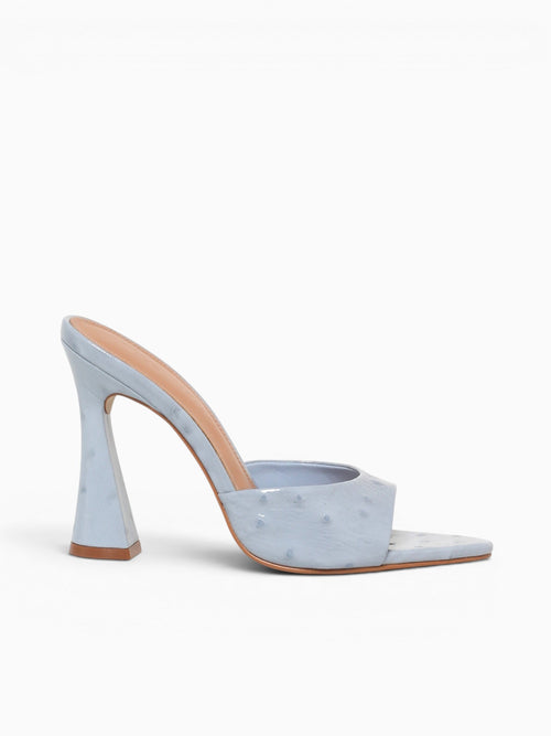 Zilkia Blue Ostrich Print Leather Blue / 5 / M