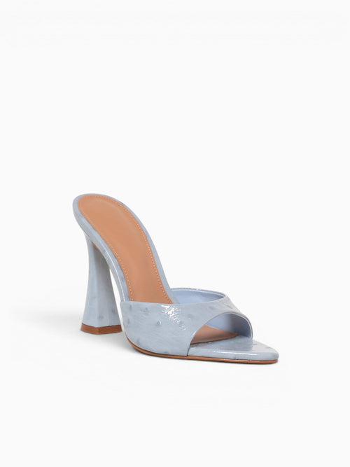 Zilkia Blue Ostrich Print Leather Blue / 5 / M