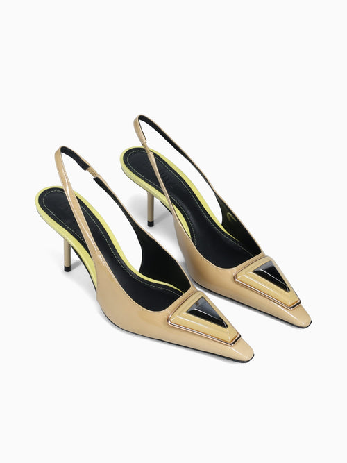 Katalin Ecru Olive Patent Dark Green / 5 / M