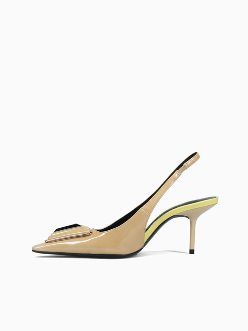 Katalin Ecru Olive Patent Dark Green / 5 / M