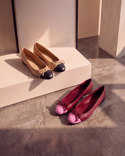 Camille Beige Black nappa