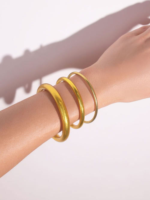 Lumine Gold All Weather Bangles Gold / S