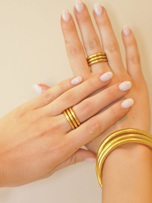 Gold All Weather Rings (set Of 3) Gold / 7