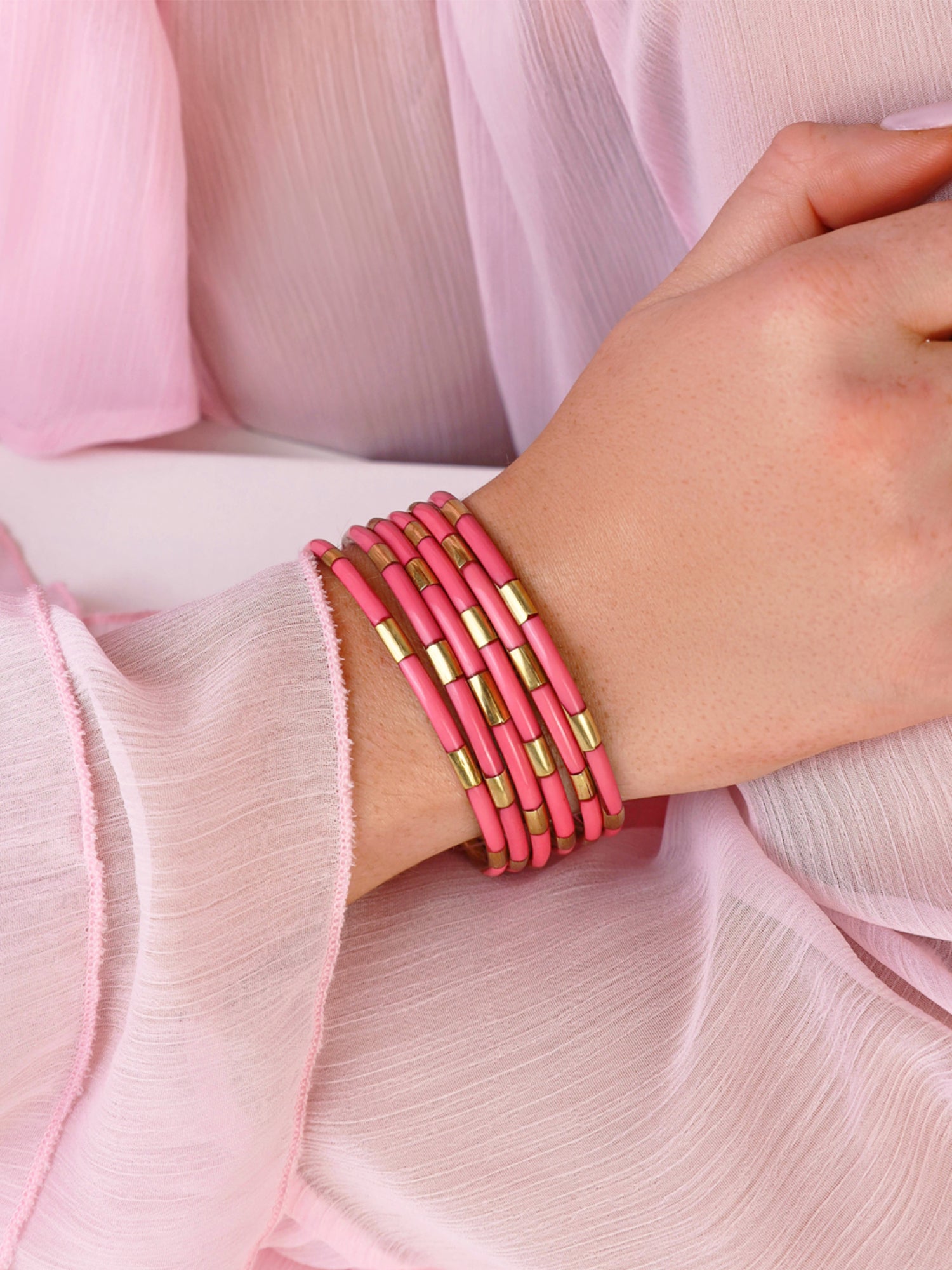 Blush Veda Bangles Pink / ONE