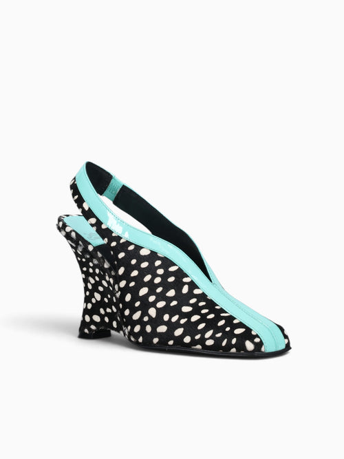 Straitsf Blk Wht dot teal calf cow lea Black / 5 / M