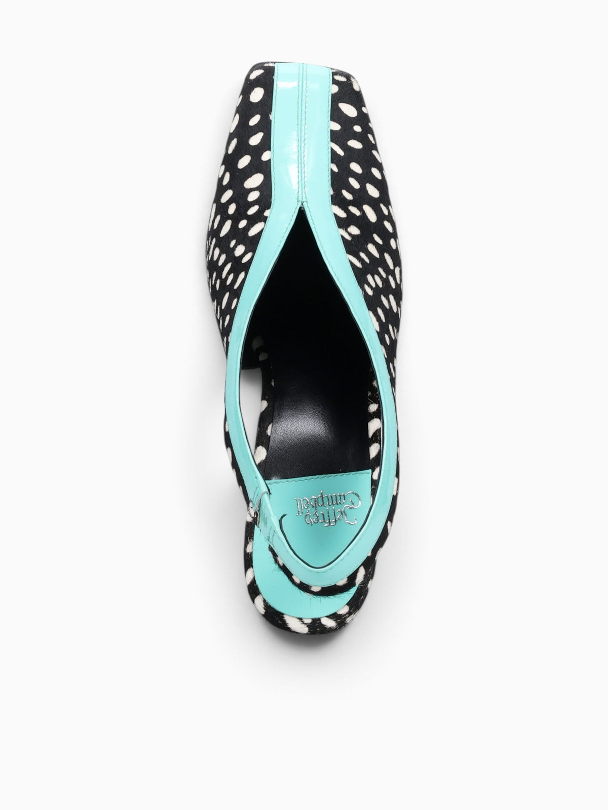 Straitsf Blk Wht dot teal calf cow lea Black / 5 / M