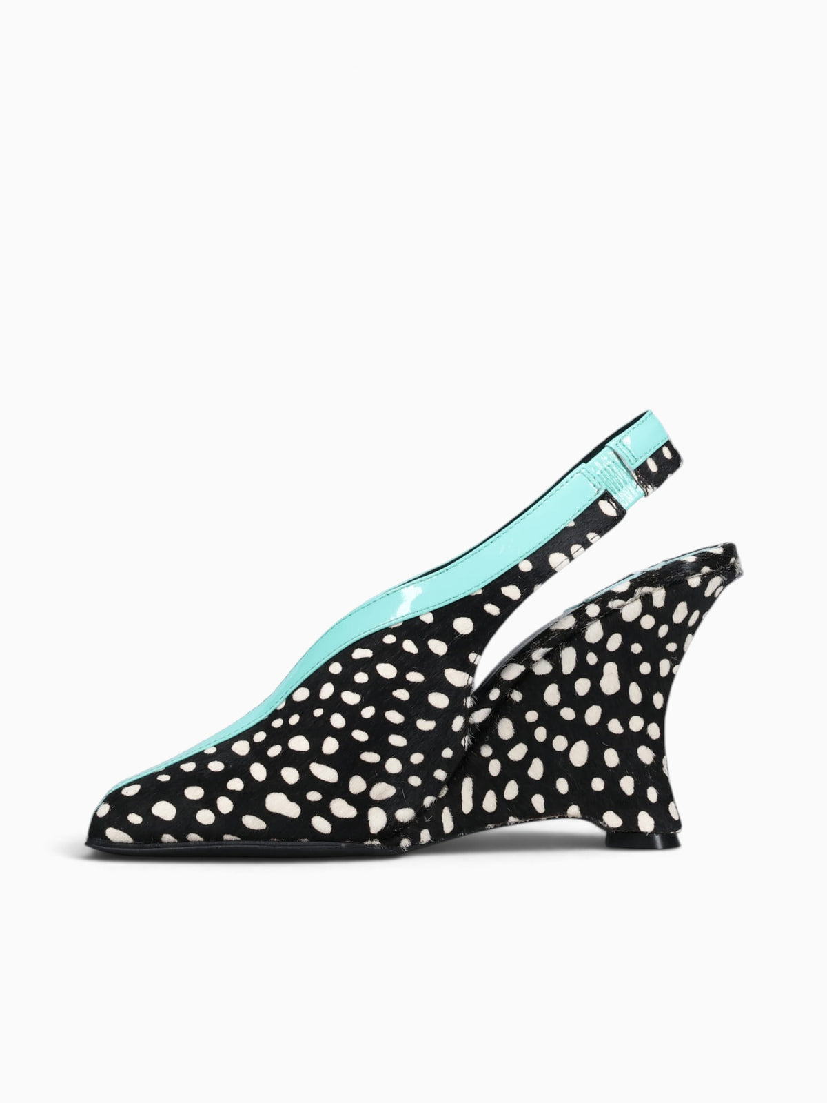 Straitsf Blk Wht dot teal calf cow lea Black / 5 / M