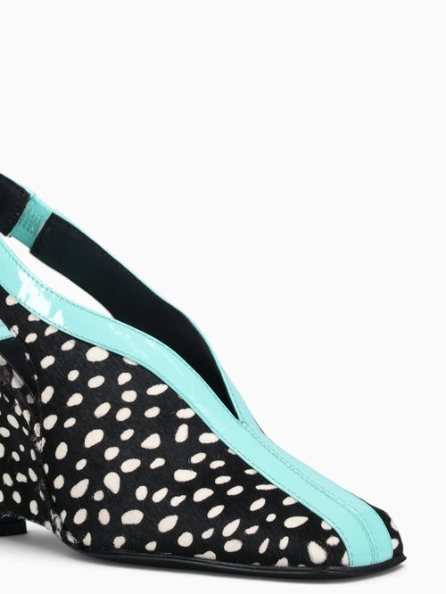 Straitsf Blk Wht dot teal calf cow lea Black / 5 / M