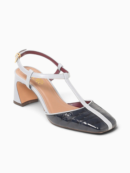 Abigail Noire Croco Gloss Dark Grey / 5 / M