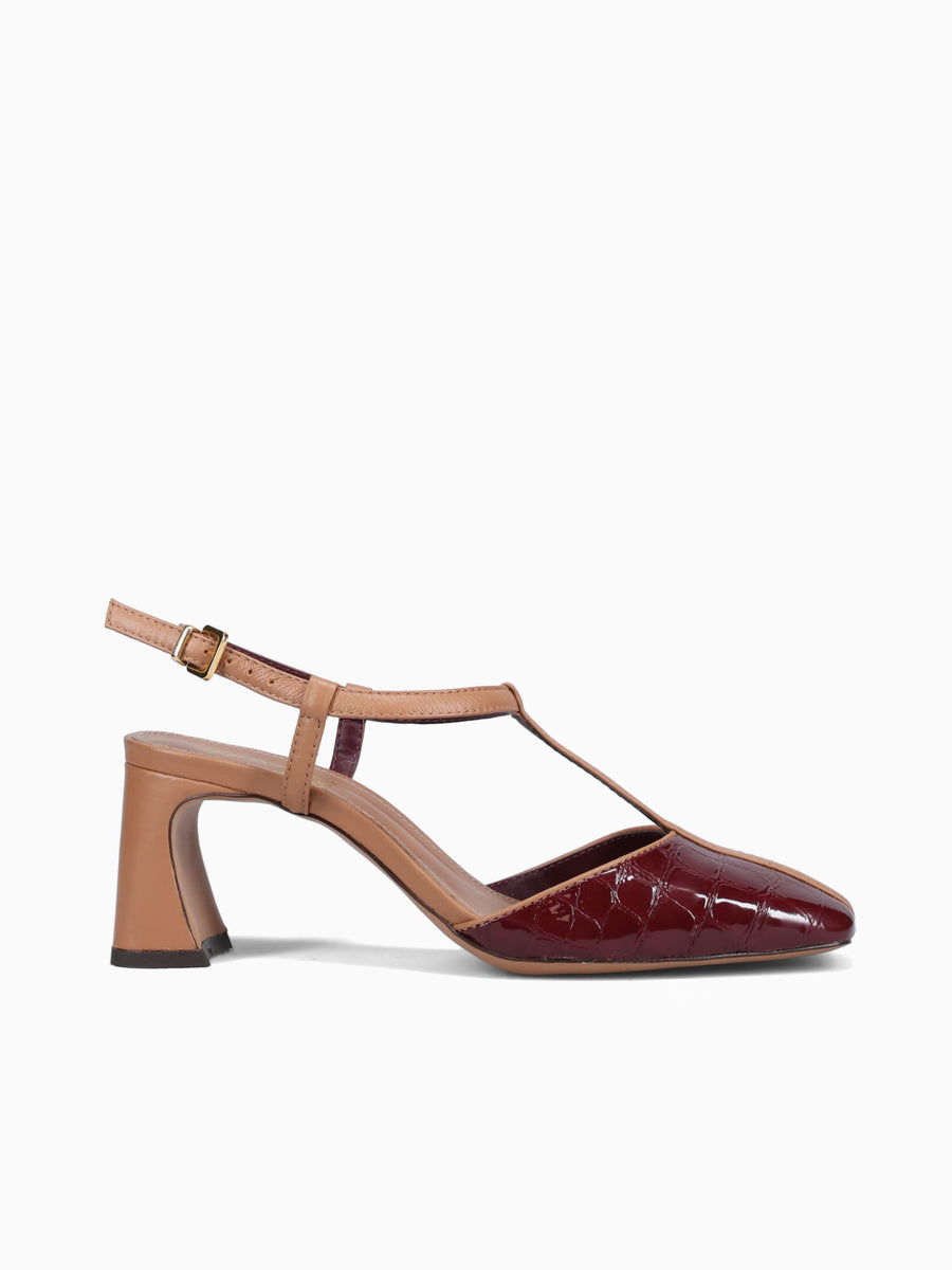Abigail Velvet Rouge Croco Gloss Dark Red / 5 / M
