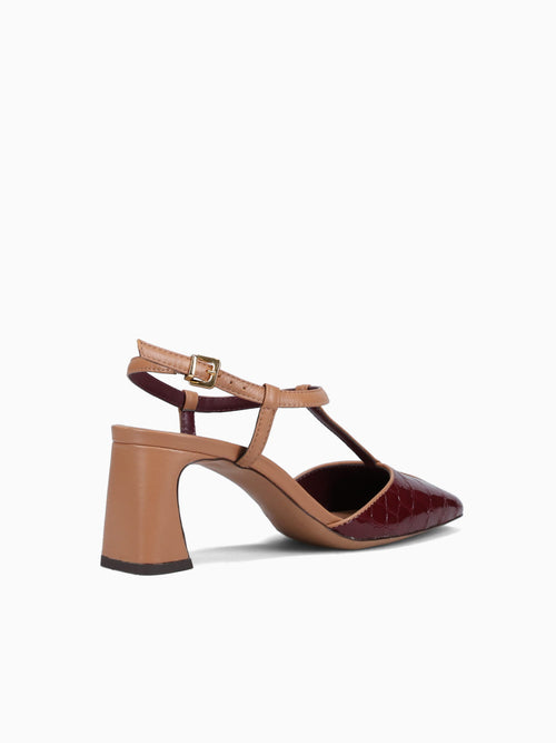 Abigail Velvet Rouge Croco Gloss Dark Red / 5 / M