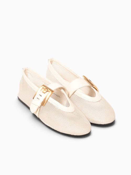 Marcela Crema White Mesh Soft leather Natural / 5 / M