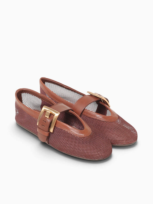 Marcela Cocoa Brown Mesh  soft leather Brown / 5 / M