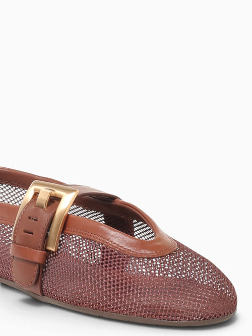 Marcela Cocoa Brown Mesh  soft leather Brown / 5 / M