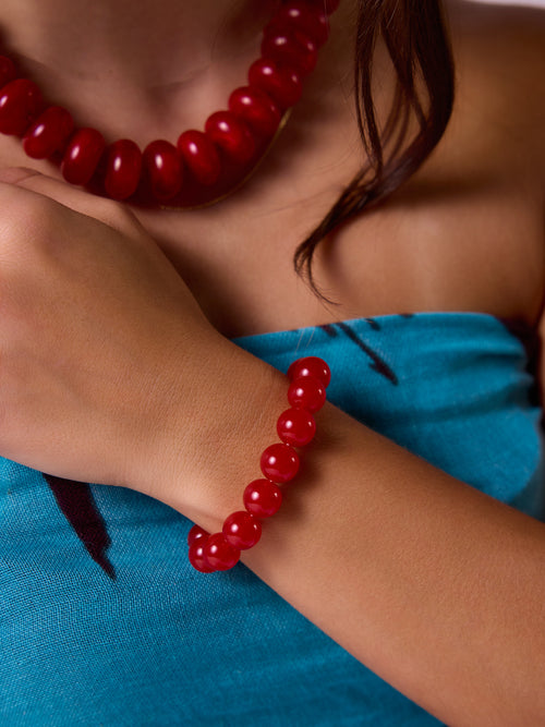 Bra Mila Red Beads