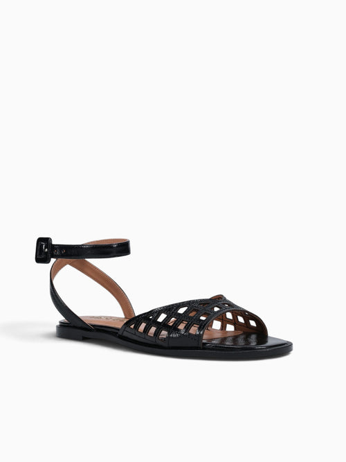 Fatima Black Crinkle Patent Leather Black / 5 / M