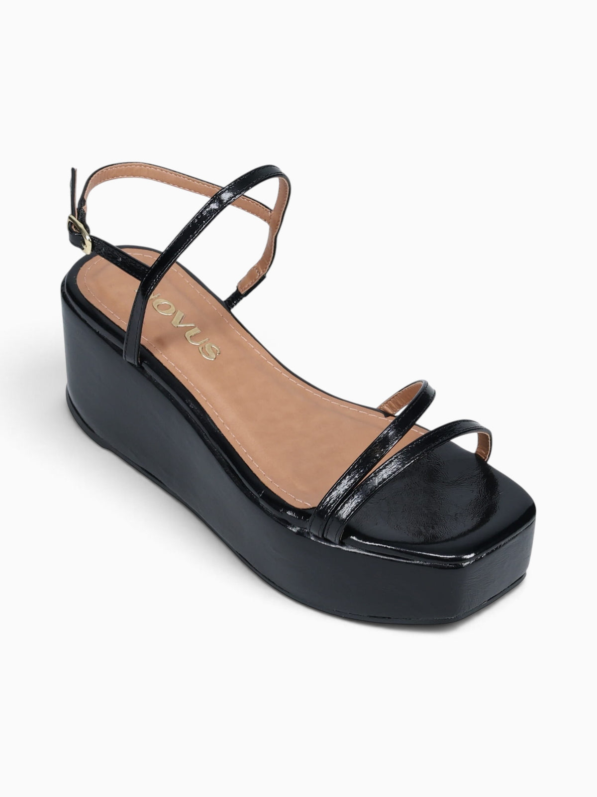 Fabiola Black Crinkle Patent Leather Black / 5 / M