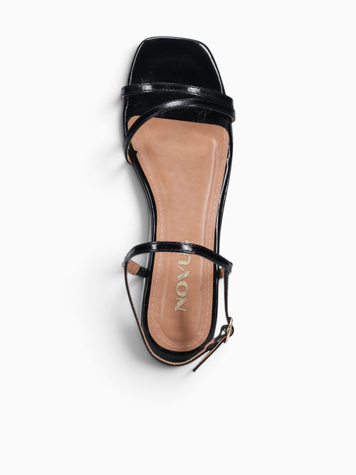 Fabiola Black Crinkle Patent Leather Black / 5 / M