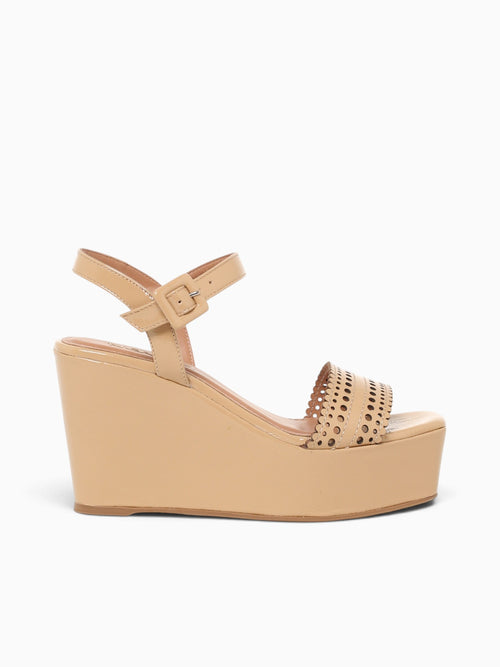 Frances Light Tan Crinkle Patent Leather Tan / 5 / M